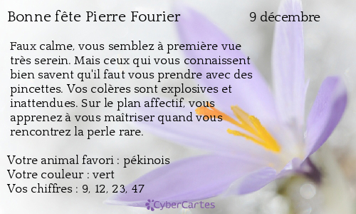 Carte bonne fête Pierre Fourier